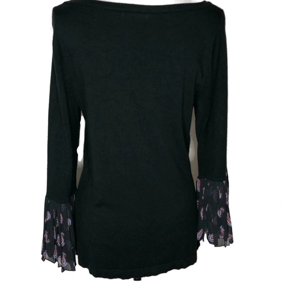 7th Avenue woman’s top.  Long sleeves black size M - Picture 2 of 8